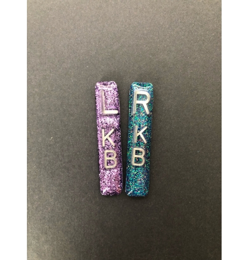Long Narrow Rectangle Glitter X-ray Markers 3 Initials Tight Collimation Small